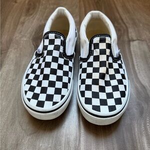 Vans Kids Black and White Checkered Slip-On Sneakers